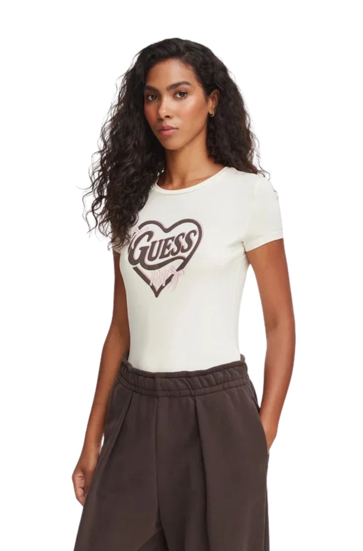 Guess Γυναικείο T-Shirt Slim Fit V6YI09K4276-G027 Εκρού
