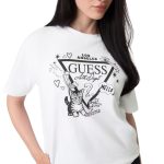 Guess Γυναικείο T-Shirt Oversize Fit V6YI13K4301-G011 Λευκό
