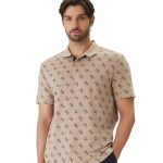 Guess Ανδρική Polo T-shirt M6GP04K3073-FMAZ Μπεζ