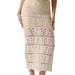 Guess Γυναικεία Midi Φούστα W6GD19Z0596-G1M5 Μπεζ